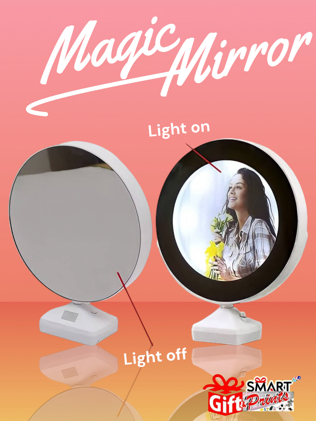 Magic Mirror Photo Frame with LED | Custom Photo Gift Online India