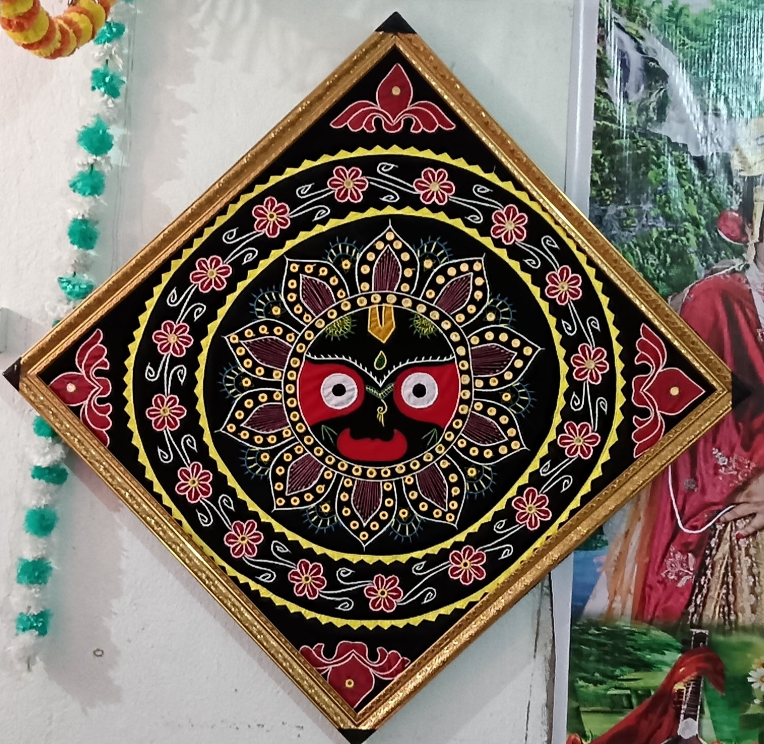 Lord Jagannath Wall Frame Handmade | Pattachitra Mandala Art Decor